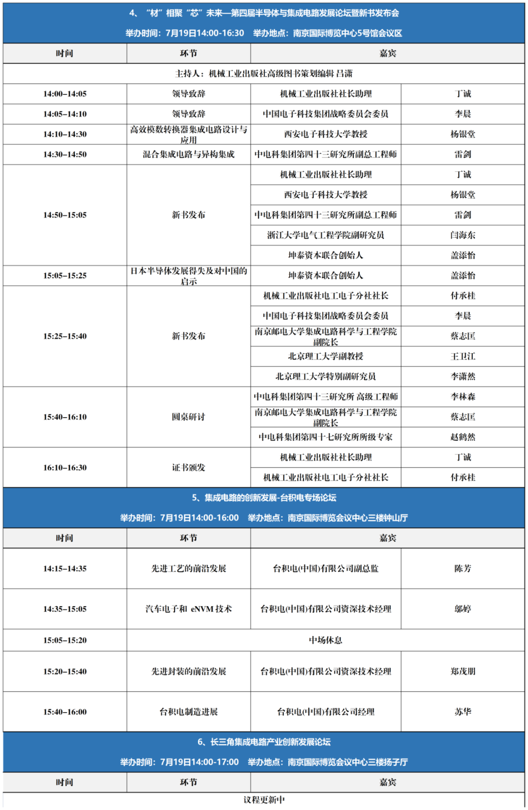 论坛议程全发布|大咖领衔,看点满满!2023世界半导体大会,南京见!