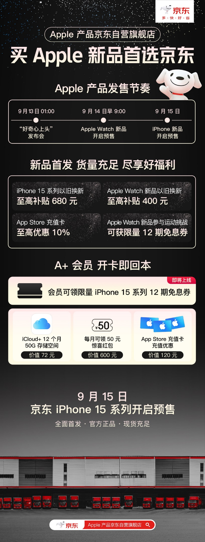 京东新品货量充足 iPhone 15全系正式预售