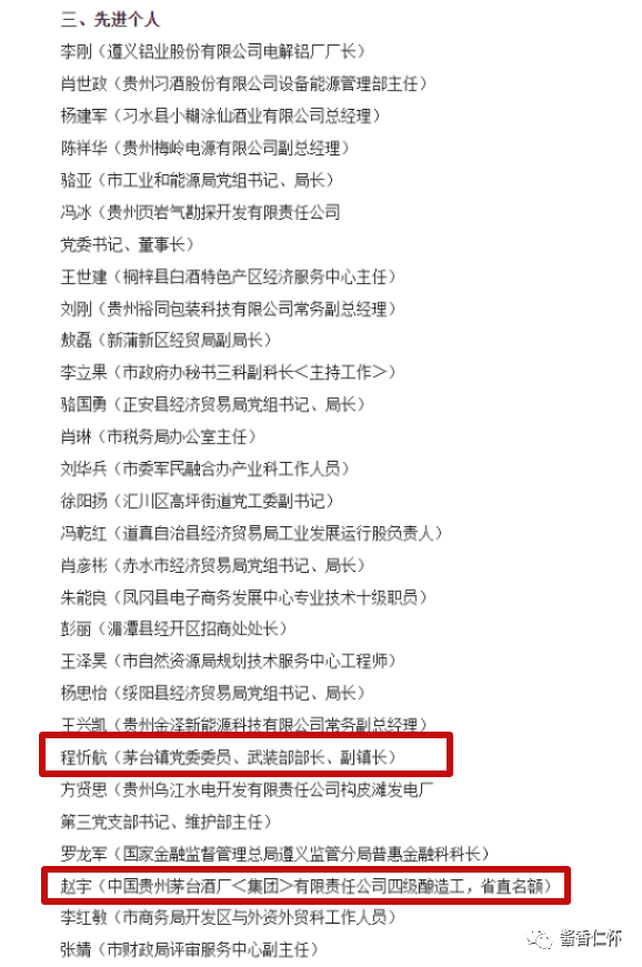 遵义拟推荐省级表彰仁怀这些企业和个人