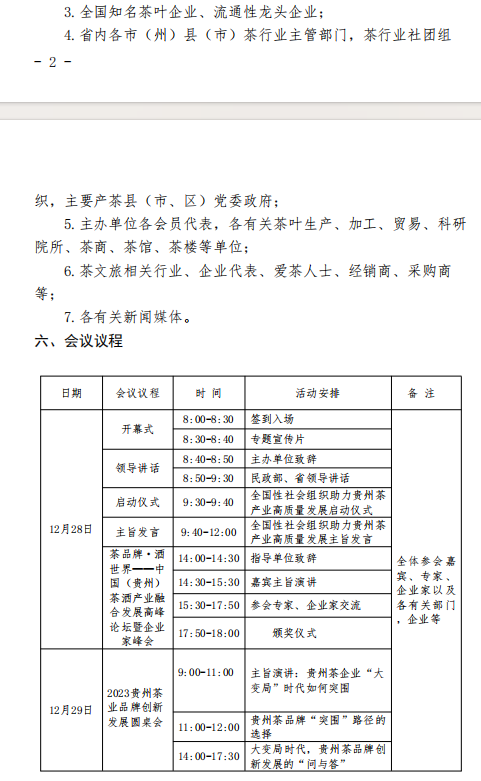 邀请函丨定了！12月28日 相约全国性社会组织助力贵州茶产业高质量发展大会暨第十二届贵州茶业经济年会