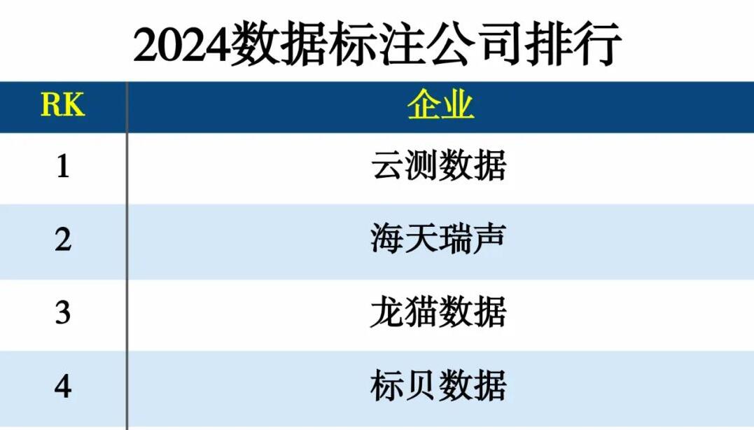 2024数据标注公司排行