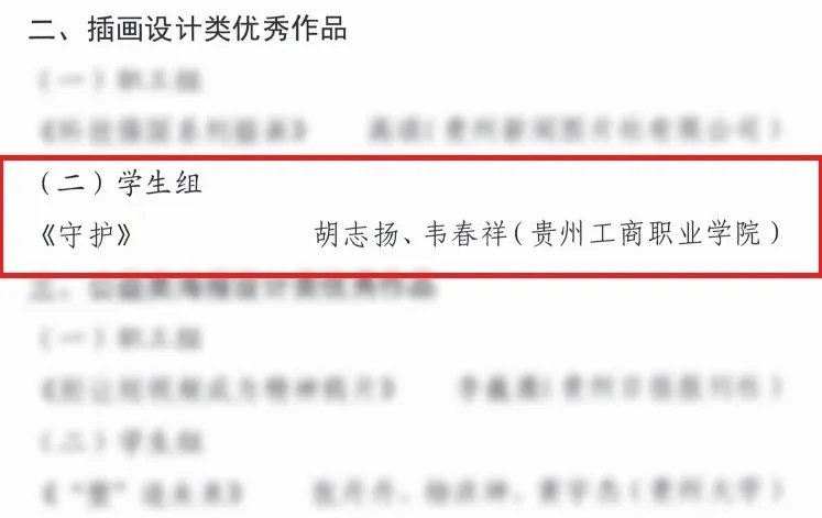 贵工商学子在第三届全国新闻出版行业设计技能大赛贵州赛区中获插画设计类优秀作品奖