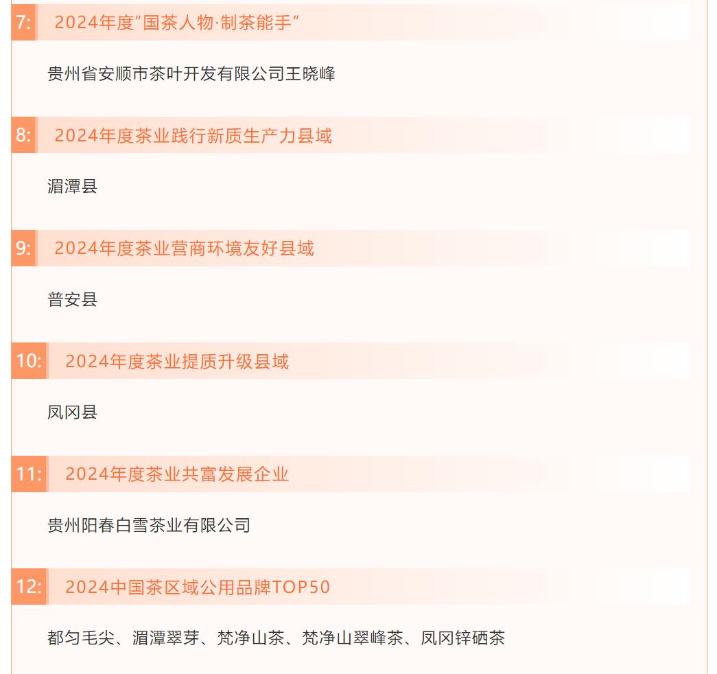 干净黔茶有亮点！从一份名单中看2024贵州茶产业高质量发展成就