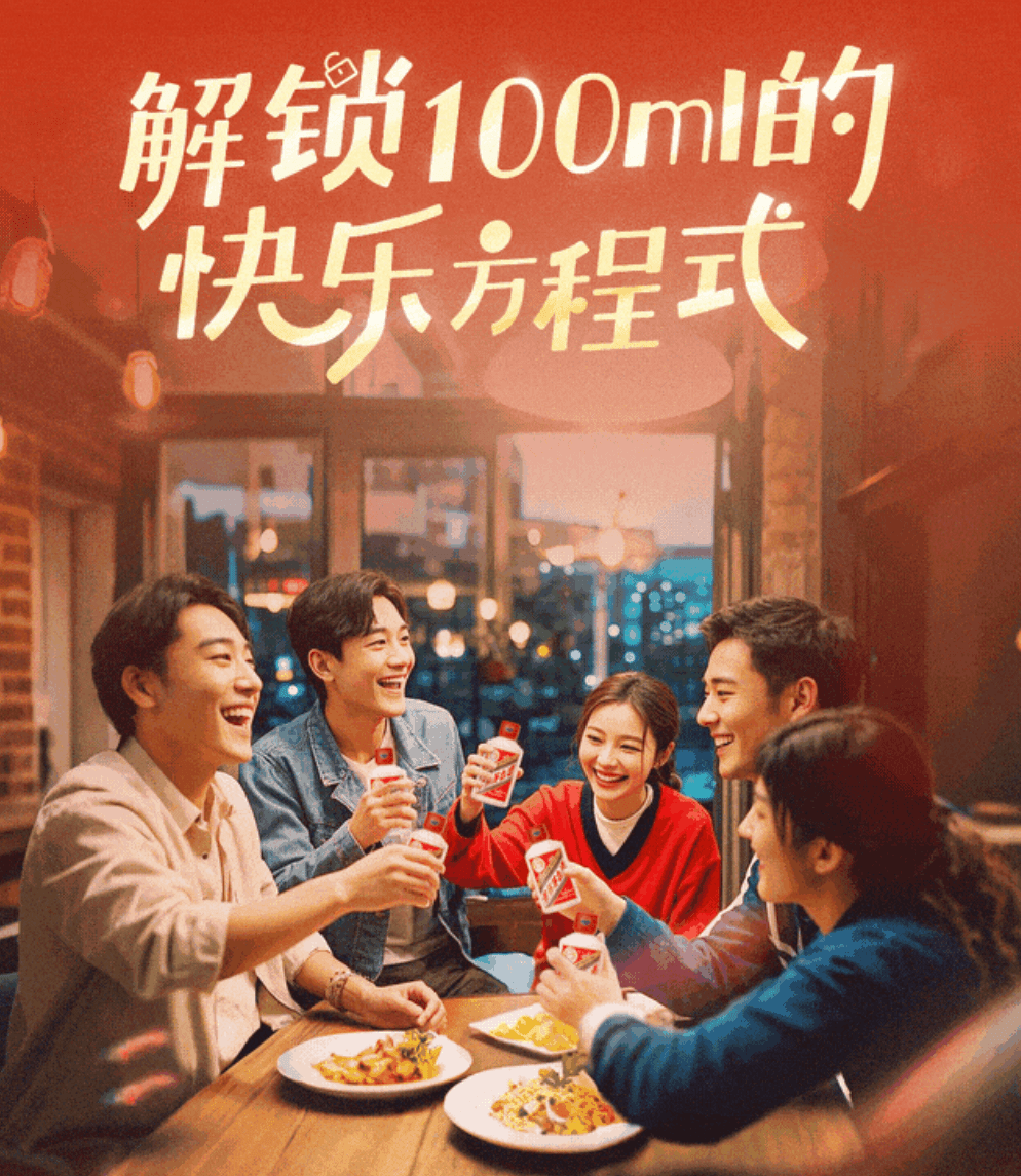 给年轻客户的消费建议：防伪升级版“100ml”茅台酒解品饮新场景