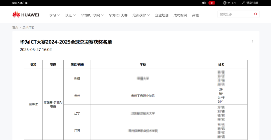 贵工商与全球顶尖高校同台竞技！再次斩获华为ICT大赛全球总决赛三等奖！
