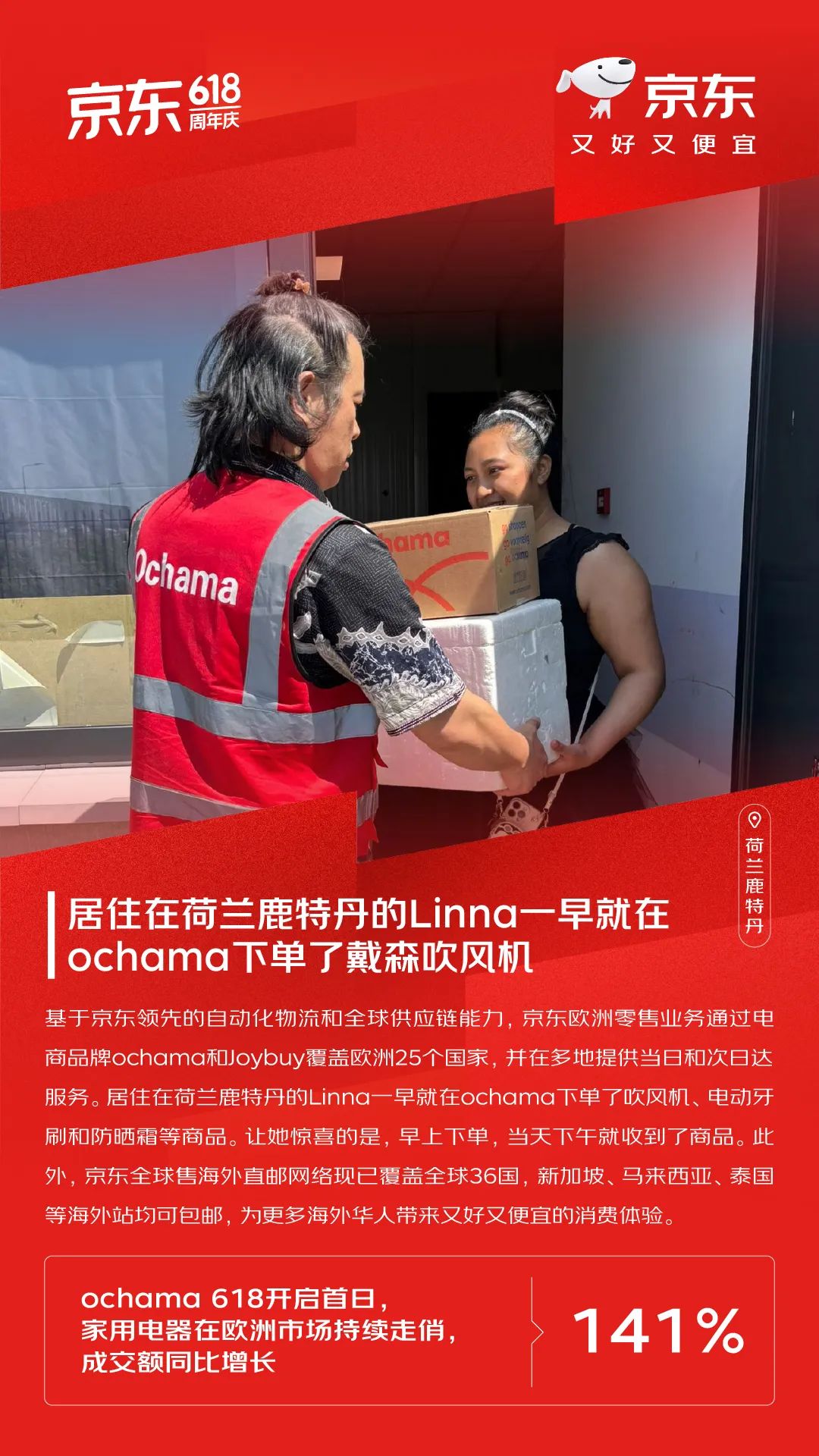 京东618再创新高 整体订单量超22亿单 下单用户数同比增长超100%领跑行业