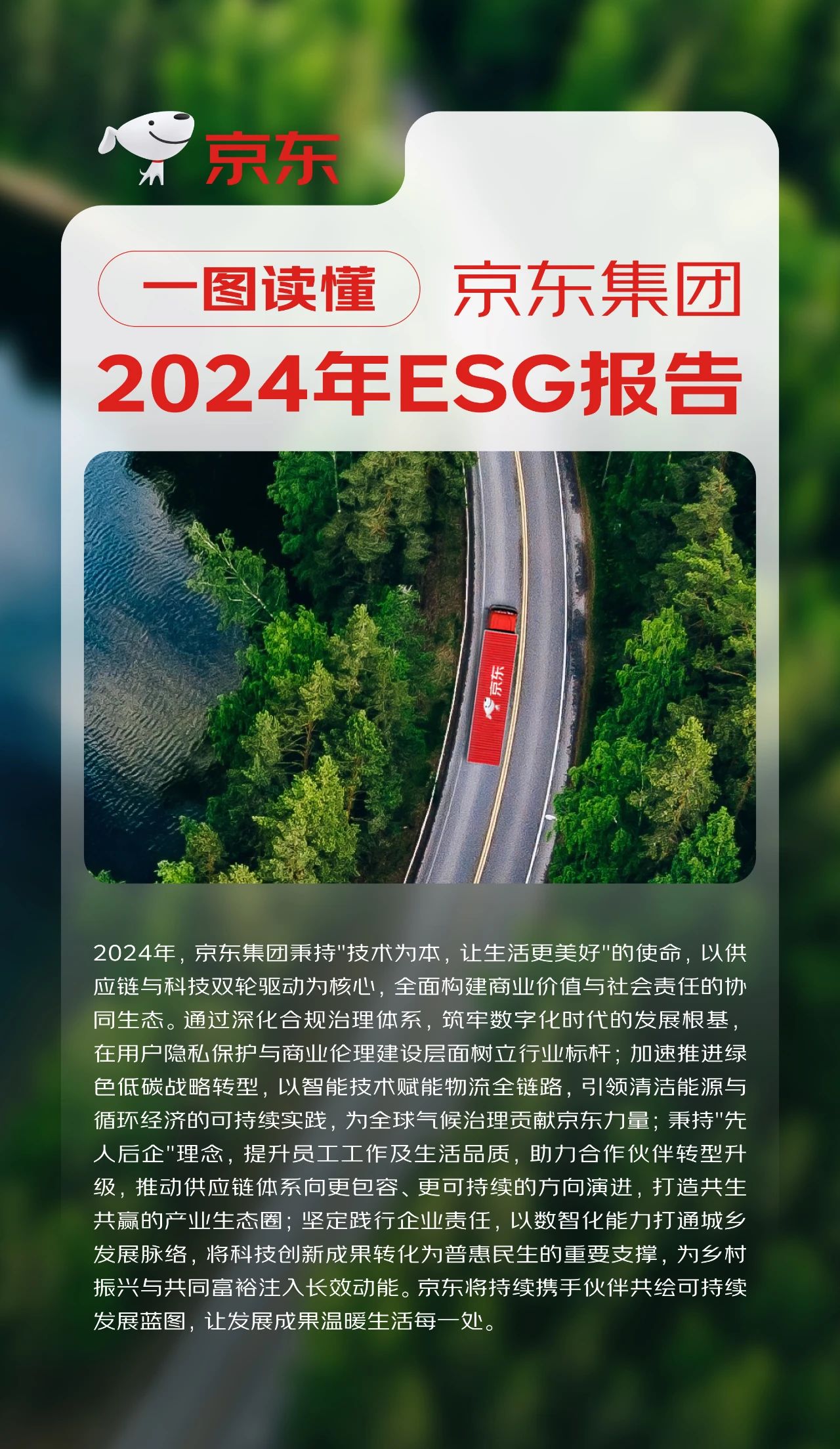 京东发布2024年ESG报告:可持续发展推动美好生活