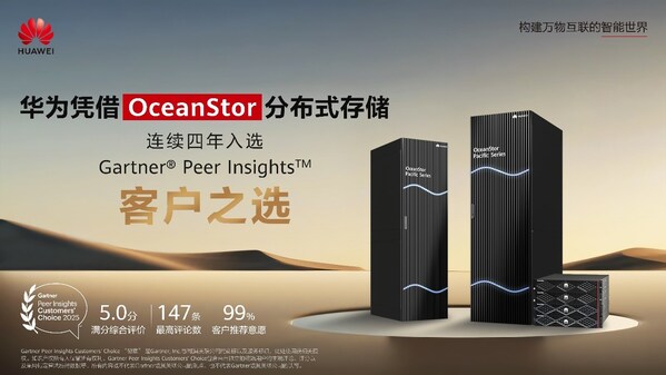 华为入选2025年Gartner®文件与对象存储平台"客户之选"，连续四年获此称号