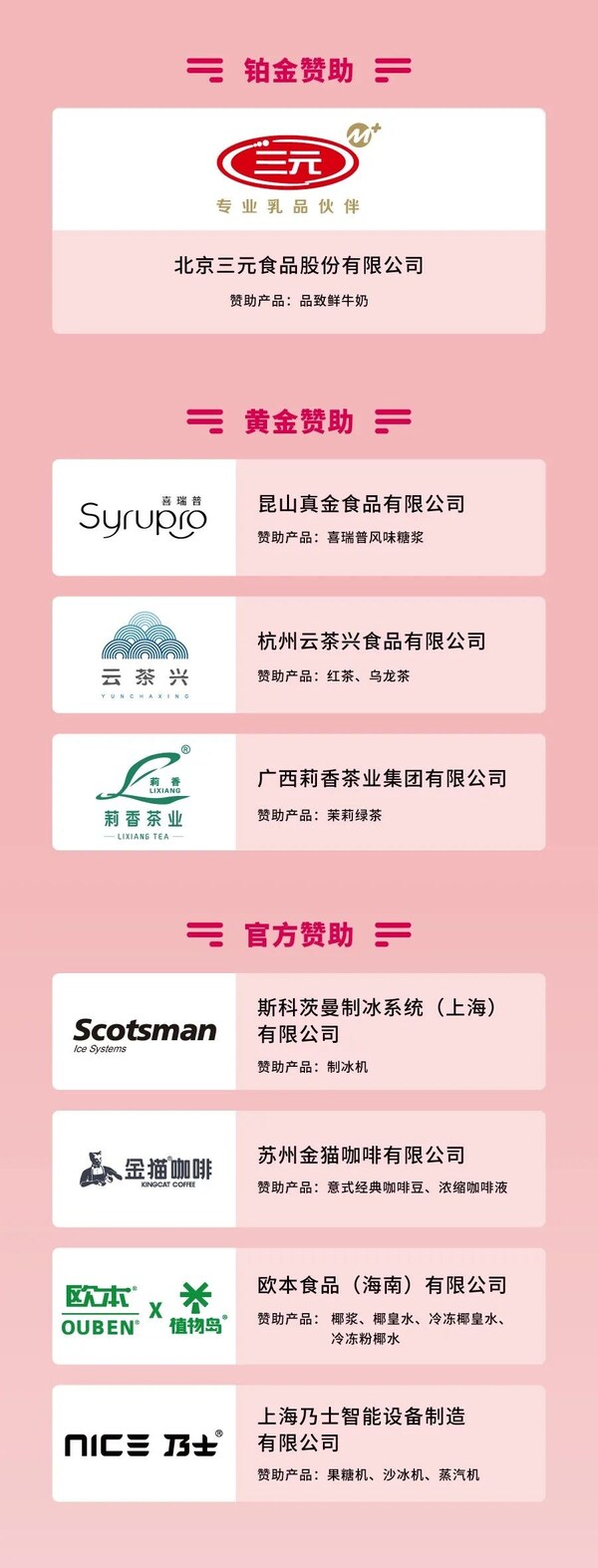 2026世界潮饮大赛赞助商名单公布 推动潮饮出海