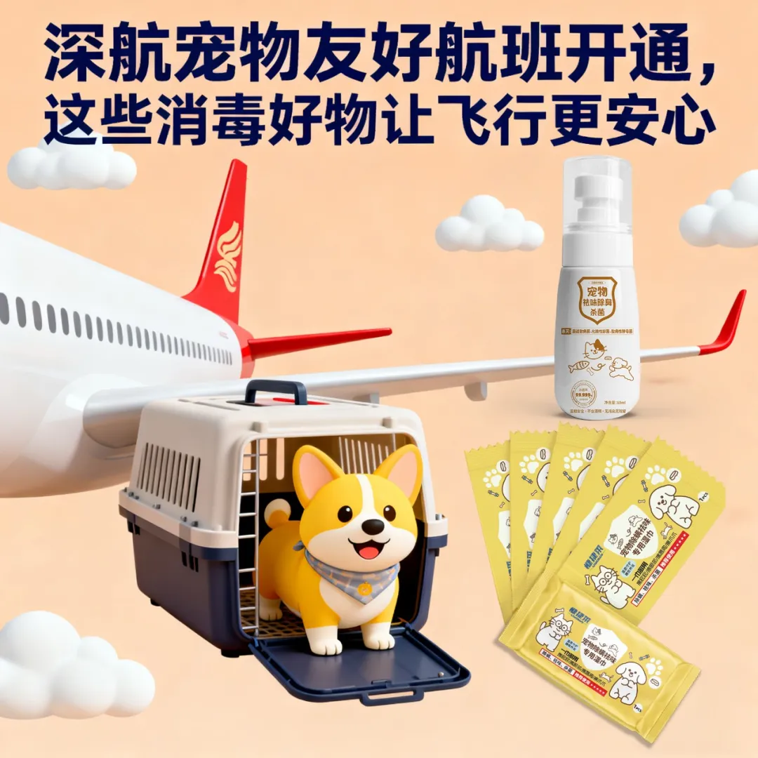 深航“宠物进客舱”开通!带“毛孩子”飞行便携消毒好物清单