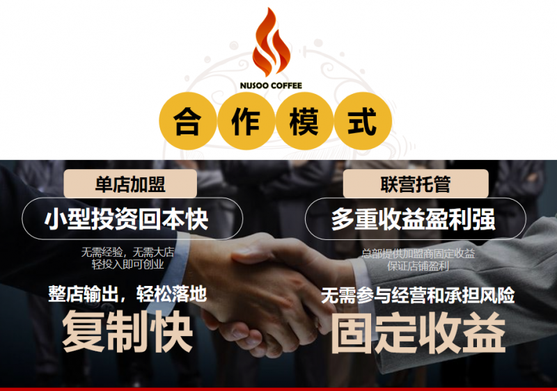 流量、团队、供应链三重赋能!NUSOO 逆燃咖啡品牌连锁店招商加盟打造创业无忧模式 流量、团队、供应链三重赋能!NUSOO 逆燃咖啡品牌连锁店招商加盟打造创业无忧模式