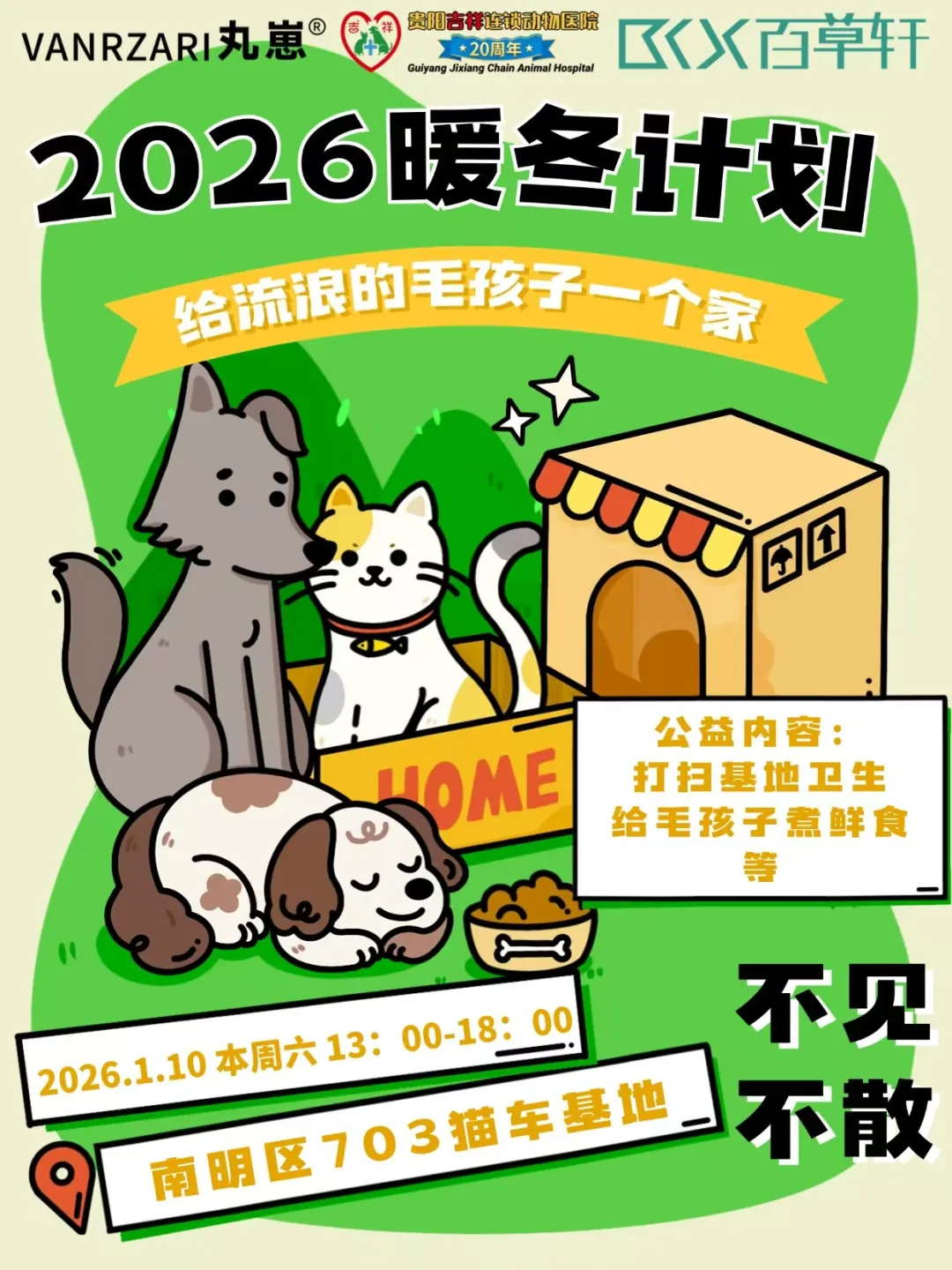 暖冬计划 | 2026贵州百草轩公益行动，用科技为流浪毛孩子筑牢健康防线