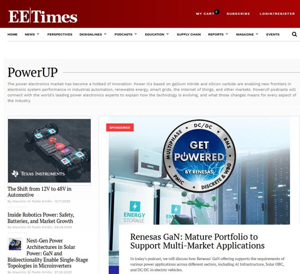 网站：EE Times播客荣登美国电子工程类榜单前列：EE Times Current斩获细分领域第一