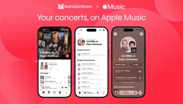 随着iOS 26.4的发布，Bandsintown将在Apple Music上推出演出列表