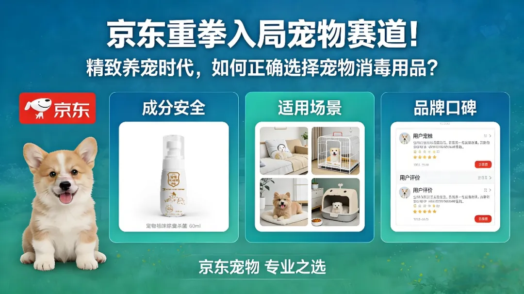 京东重拳入局宠物赛道！精致养宠时代，如何正确选择宠物消毒用品？