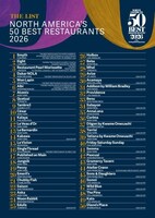芝加哥SMYTH 荣登NORTH AMERICA'S 50 BEST RESTAURANTS 2026 榜单NO.1