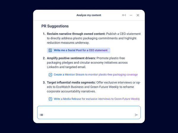 Cision在CisionOne中推出AI Coverage Analysis功能,助力公关团队将媒体报道转化为实际行动 Cision在CisionOne中推出AI Coverage Analysis功能,助力公关团队将媒体报道转化为实际行动