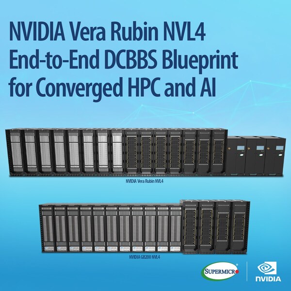 Supermicro推出基于NVIDIA Vera Rubin NVL4的端到端DCBBS蓝图,为融合型HPC和AI基础设施提供原生FP64性能 Supermicro推出基于NVIDIA Vera Rubin NVL4的端到端DCBBS蓝图,为融合型HPC和AI基础设施提供原生FP64性能