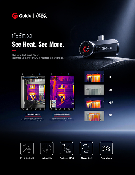 高德智感发布 MobIR 3.0手机红外热像仪，让智能手机变身专业级红外热成像仪